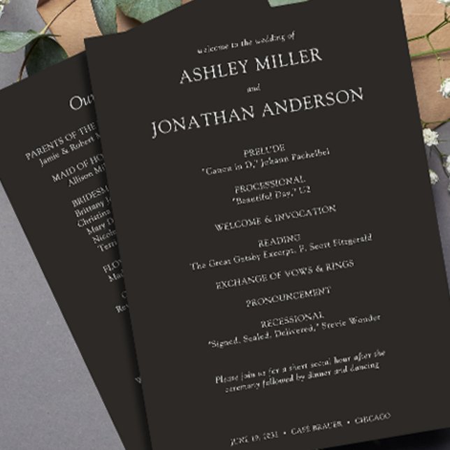 Programa Casamento de Elementos Simples Modernos Elegante (Criador carregado)