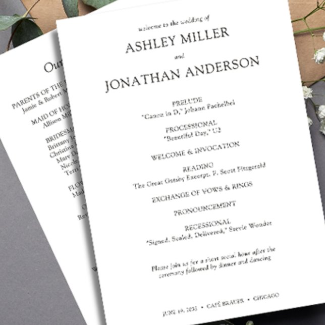 Programa Casamento de Elementos Simples Modernos Elegante (Criador carregado)