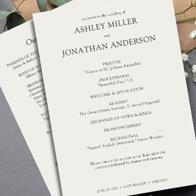 Programa Casamento de Elementos Simples Modernos Elegante (Criador carregado)