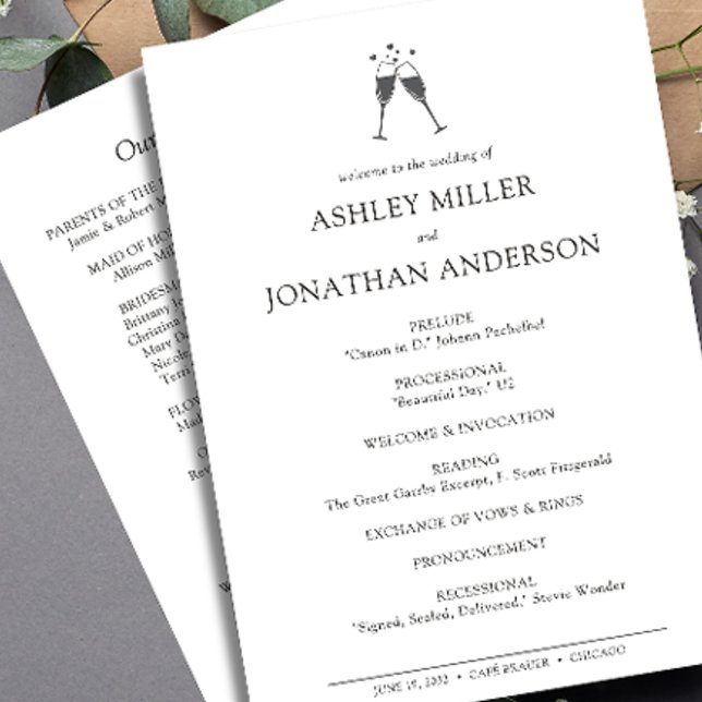 Programa Casamento de Elementos Simples Modernos Elegante (Criador carregado)