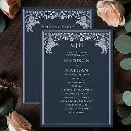 Programa Casamento de Espadas Medieval do Leão Real Azul e