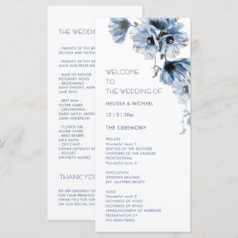 Programa Casamento de Flores Azuis Artísticas
