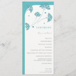 Programa Casamento de Flores de Turquesa Bonitas