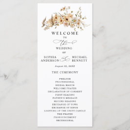 Programa Casamento de Flores Silvestres Bege