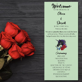 Programa Casamento de Flores Vermelhas Roxas do Unicórnio P