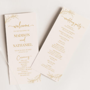Programa Casamento de Folha de Leaf Dourada de Beige minima