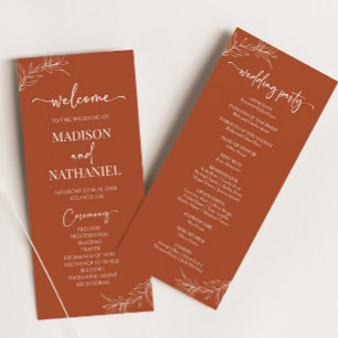 Programa Casamento de Folha do Ramo Terracotta Minimalista