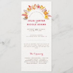 Programa Casamento de Folhagem de Flor Selvagem Roxo Orange
