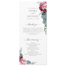 Casamento de Folhagem Floral de Borgonha Rosa-Esca