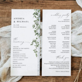 Programa Casamento de Folhagem Verde Simples de Bétula