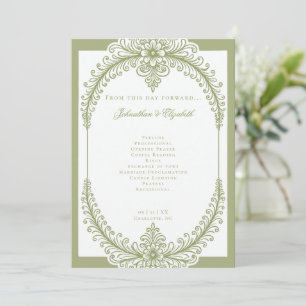 Programa Casamento de Frame Flourish Francês Verde