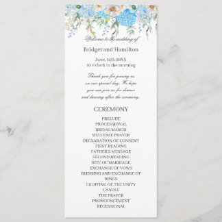 Programa Casamento de Hydrangea Azul Elegante