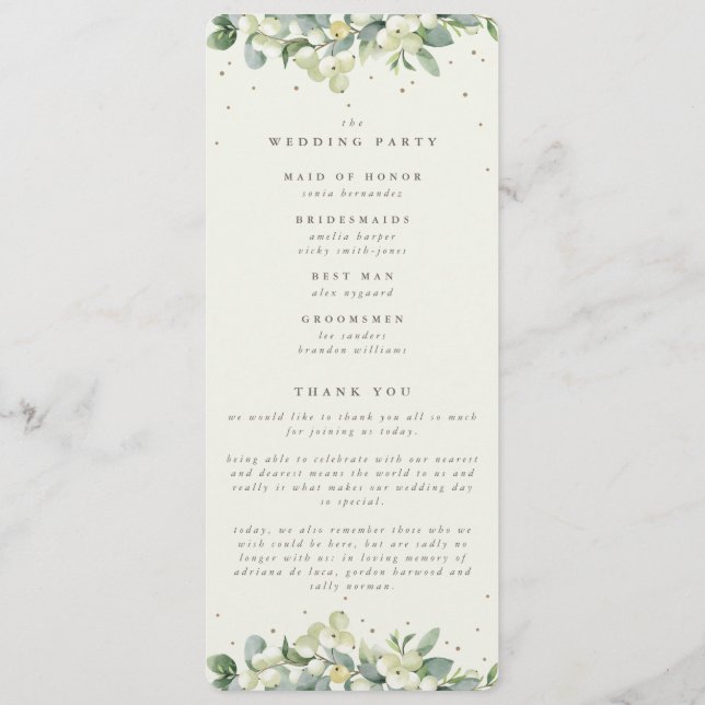 Programa Casamento de Inverno Elegante Creme Snowberry+Euca (Verso)