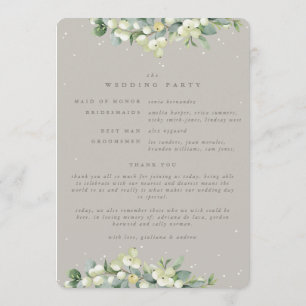Programa Casamento de Inverno Elegante Greige Snowberry+Euc