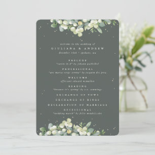 Programa Casamento de Inverno Verde Elegante com Snowberry+