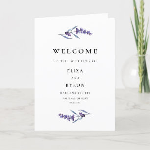 Programa Casamento de Lavanda Floral Elegante Dobrado