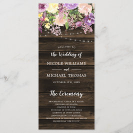 Programa Casamento de Luzes Florais Roxas Rústicas