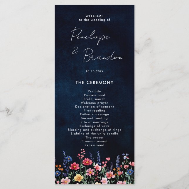 Programa Casamento de Marinhos Florais Boho, País Russo de  (Frente)