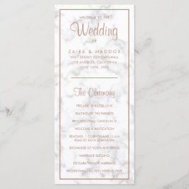 Programa Casamento de mármore Dourado com Rosa moderno eleg