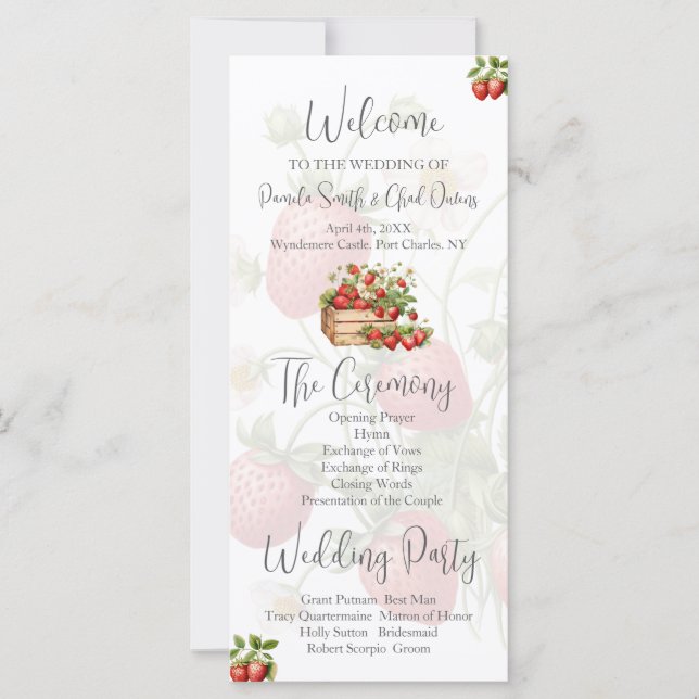 Programa Casamento de Morangos Por Aquarelas (Frente)