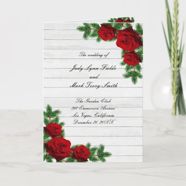 Programa Casamento De Natal Do Filtro De rosas vermelhas E  (Frente)