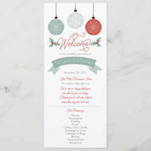 Programa Casamento de Natal entre Baubles e Holly