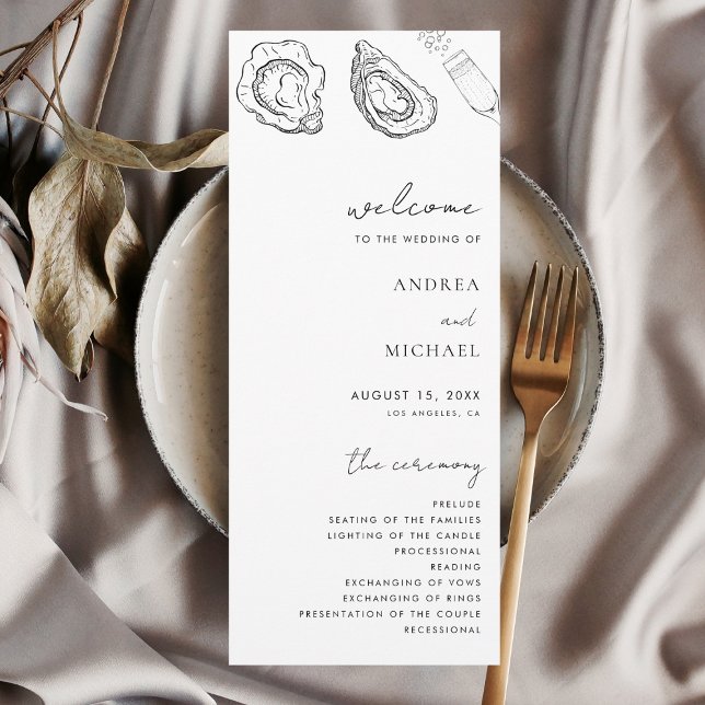 Programa Casamento de Ostras de Champanhe Minimalista (Criador carregado)