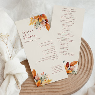 Programa Casamento de outono Elegante