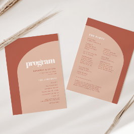 Programa Casamento de peach terracotta simples