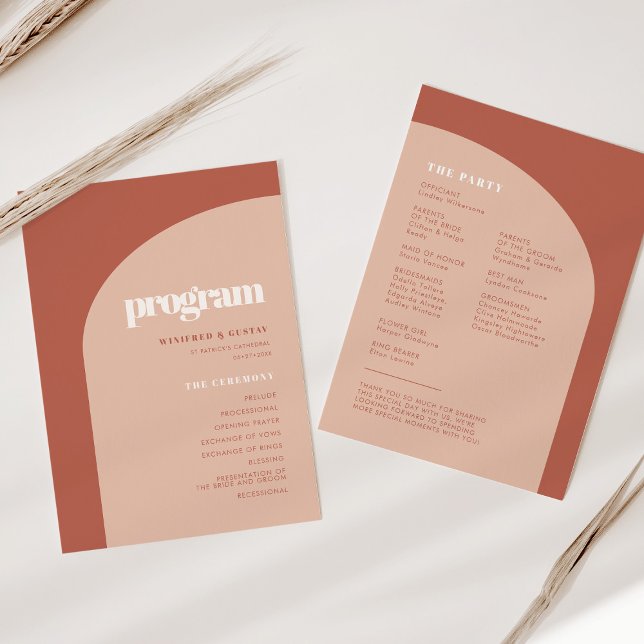 Programa Casamento de peach terracotta simples (Criador carregado)