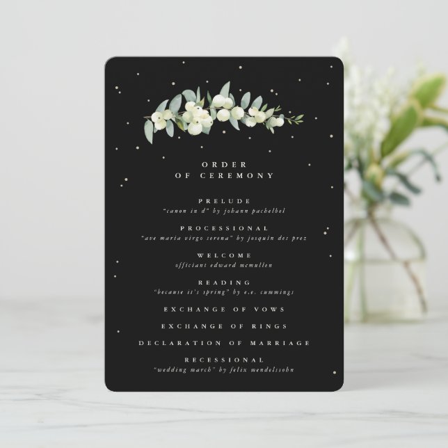 Programa Casamento de Pedra Negra Elegante+Eucalyptus (Em pé/Frente)
