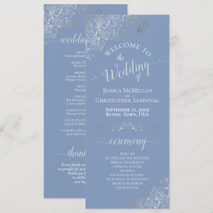 Programa Casamento de Pergueiro Azul com rendas Elegante