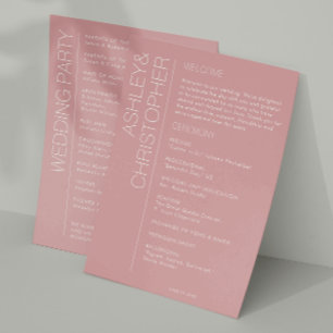 Programa Casamento de Rosa com pó minimalista moderno