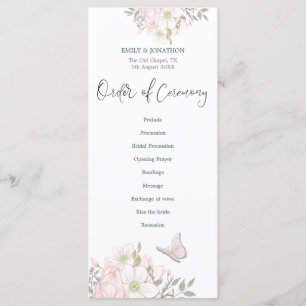 Programa Casamento de Script de Borboleta de Magnolias Rosa