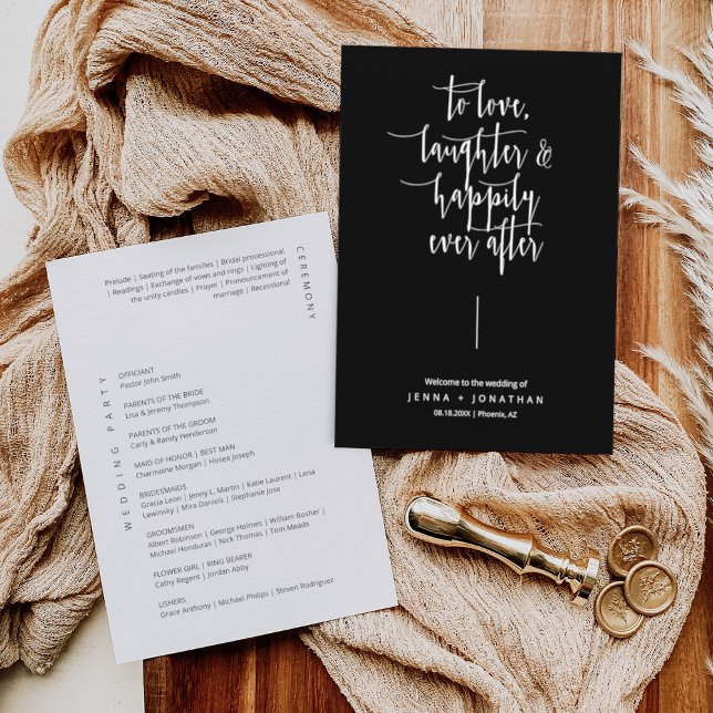 Programa Casamento de Script de Caligrafia Mínima Preta Ele (Criador carregado)