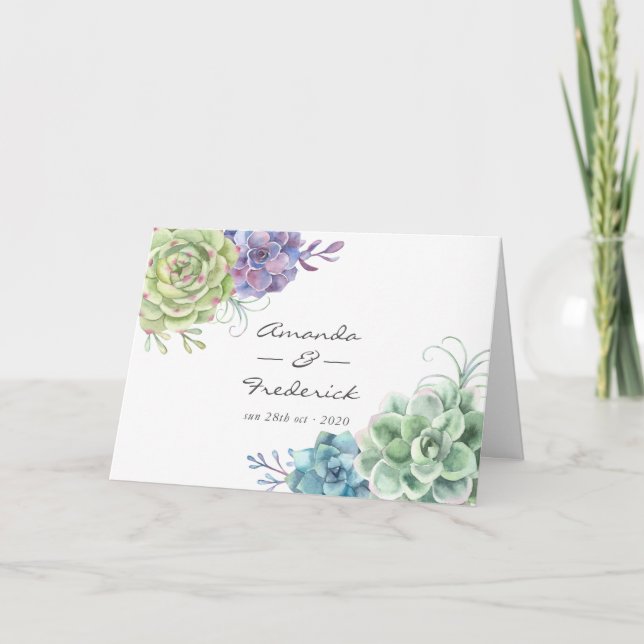 Programa Casamento de Succulents de Cactus Desert Watercolo (Frente)