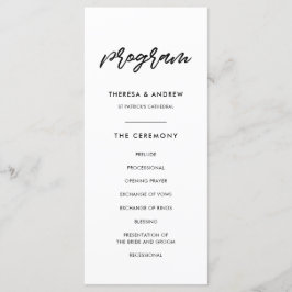 Programa Casamento de tipografia moderna