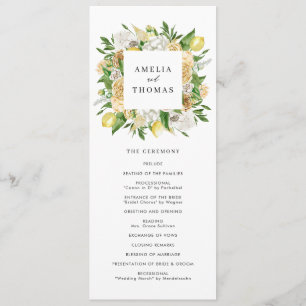 Programa Casamento de Verão com limões e flores
