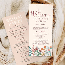 Programa Casamento de Verão Rustic Boho Wildflower