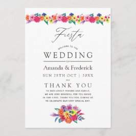 Programa Casamento de Watercolor Floral Fiesta