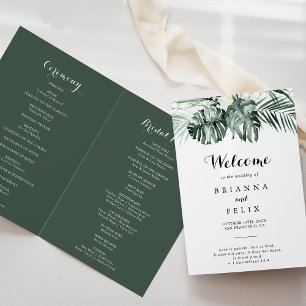 Programa Casamento Destilado De Verde Tropical White Floral