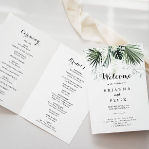 Programa Casamento Destilado De Verde Tropical White Floral