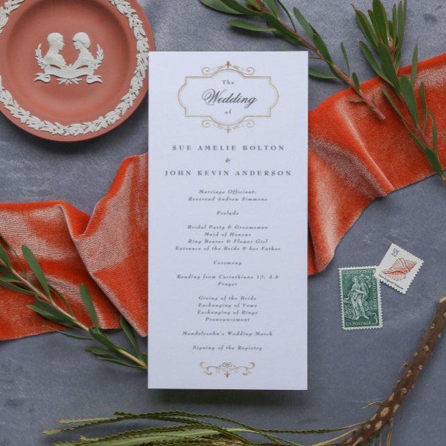 Programa casamento do monograma clássico romântico (Criador carregado)