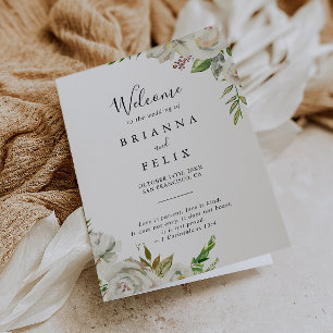 Programa Casamento Dobrado de Branca de Peony Floral