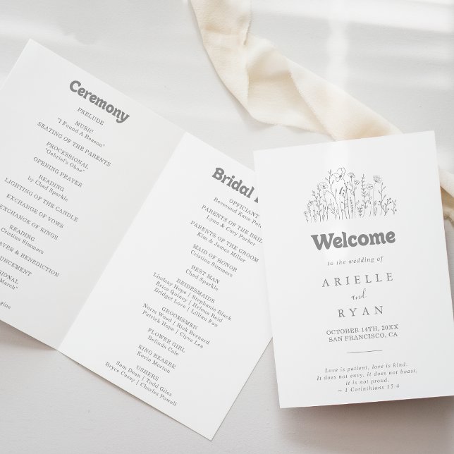 Programa Casamento Dobrado de Flor Silvestre Cinza Mínimo S (Criador carregado)