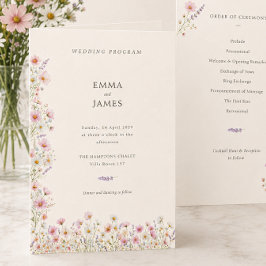 Programa Casamento Dobrado de Flores Silvestres Caprichosas