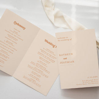 Programa Casamento Dobrado de Terracota Formal Simples Mini