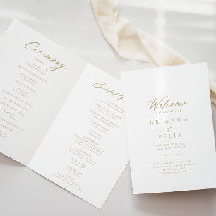 Programa Casamento Dourado com Caligrafia Chic