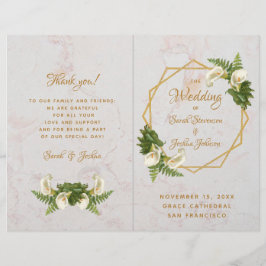 Programa Casamento Dourado de Lírios Calla Brancos