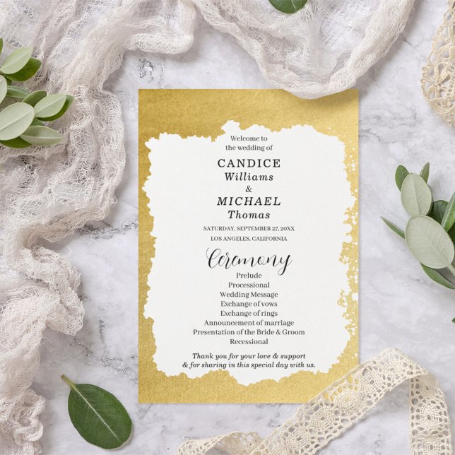 Programa Casamento Dourado de Quadro Moderno de Trendy (Criador carregado)